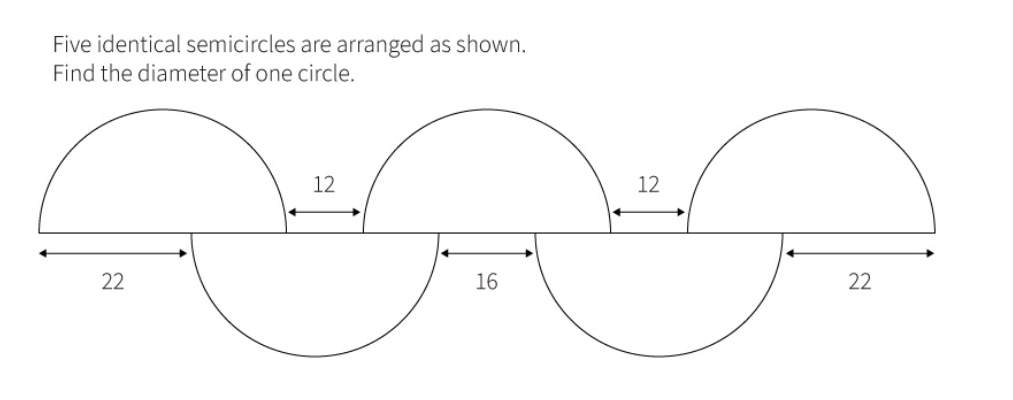 PSLE Maths Tough Question Identical Semicircles